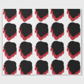 Blad Zwart Rood Blad Cadeaupapier (Vlak)