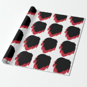 Blad Zwart Rood Blad Cadeaupapier (Uitgerold)