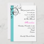 Blad zwart, wit, aqua & Davidster Kaart (Achterkant)