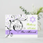 Blad zwart, wit, paarse & Davidster Kaart (Staand voorkant)