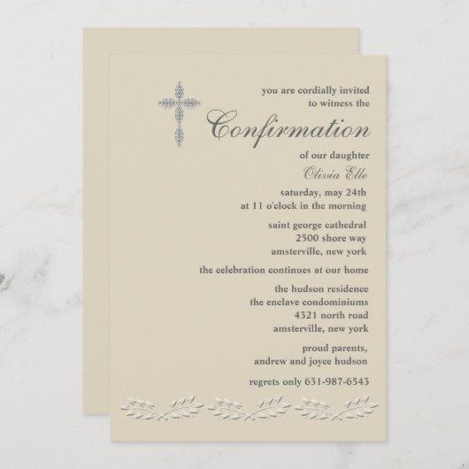 Bladaccenten Bevestiging Uitnodiging (Voorkant / Achterkant)