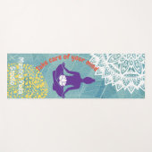  bladachtergrond en chakra en pose yogamat (Voorkant (horizontaal))