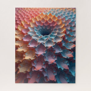 Bladachtige illusie in pasteltinten legpuzzel
