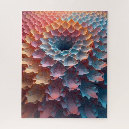 Bladachtige illusie in pasteltinten legpuzzel (Verticaal)