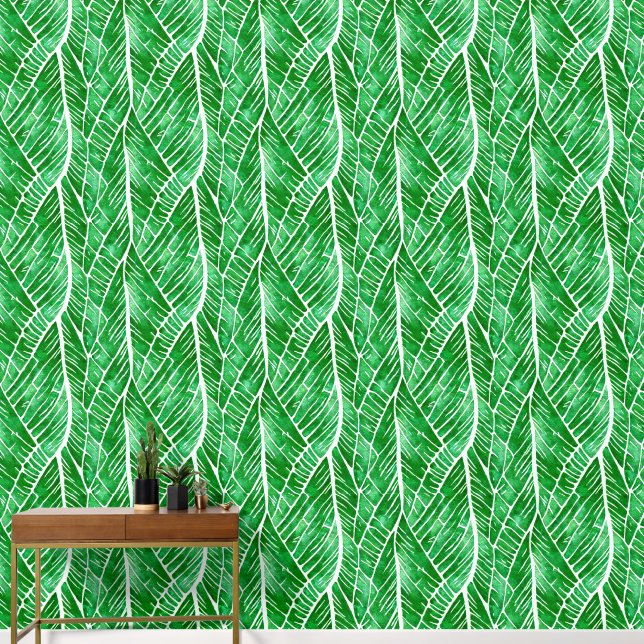 Bladader gevarieerde bos abstracte waterverf behang (Hal)