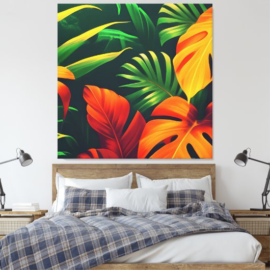 BLADBLADEREN NATUUR TUIN CANVAS AFDRUK (Insitu (Slaapkamer))