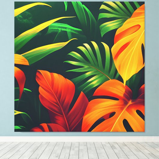 BLADBLADEREN NATUUR TUIN CANVAS AFDRUK (Insitu (Houten vloer))