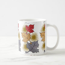 Bladbladeren op een mok