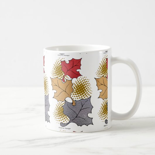 Bladbladeren op een mok (Rechts)