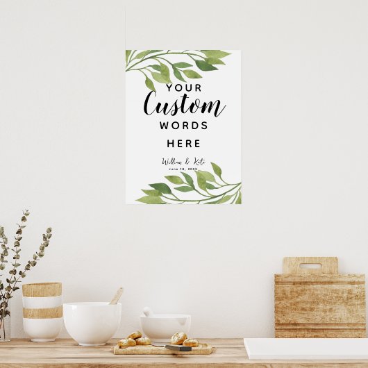 bladbladergroen creëer je eigen gebruik poster (Keuken)