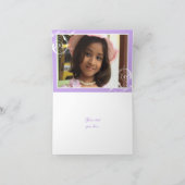 Bladbladglad wit paarse & Davidster Dank u Bedankkaart (Binnen)