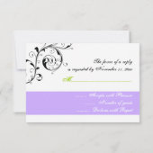 Bladbladglad wit paarse & Davidster RSVP Kaartje (Achterkant)