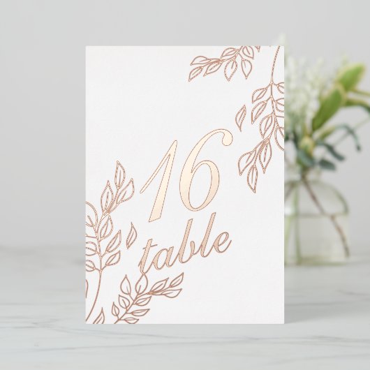 Bladbladgoud met Folie Folie Uitnodiging (Staand Voorkant)