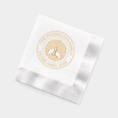 Bladboom met wortels Familienaam Datum Nast NT Vor Folie Servetten (Links)