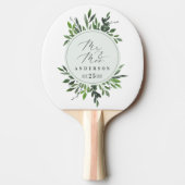bladbruiloft Mr. & Mrs. waterverf Tafeltennisbatje (Voorkant)