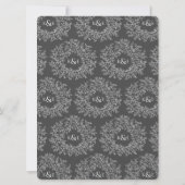 Bladcirkel lijn art bruiloft donkergrijs en wit kaart (Achterkant)