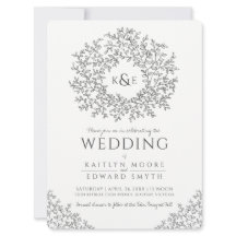 Bladcirkel lijn art bruiloft donkergrijs en wit