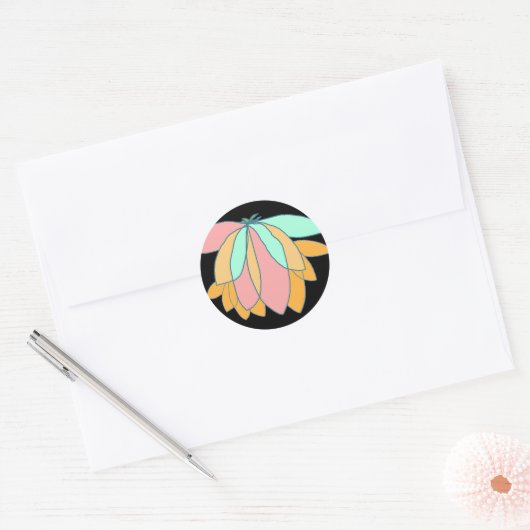 Bladclusters Ronde Sticker (Envelop)