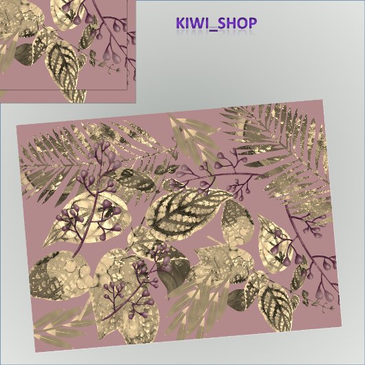 Bladcollage met bessen Dusky Pink Tissuepapier