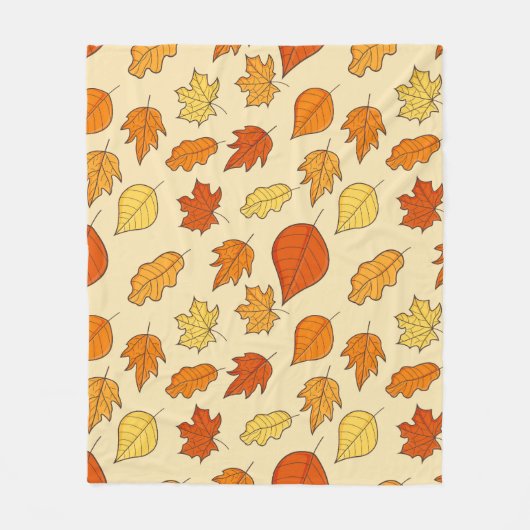 Bladconcept: Herfst Symbool Patroon Fleece Deken (Voorkant)