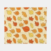 Bladconcept: Herfst Symbool Patroon Fleece Deken (Voorkant (Horizontaal))