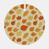 Bladconcept: Herfst Symbool Patroon Glas Ornament (Achterkant)