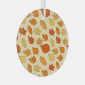 Bladconcept: Herfst Symbool Patroon Glas Ornament (Voorkant Rechts)