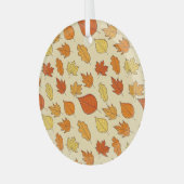 Bladconcept: Herfst Symbool Patroon Glas Ornament (Voorkant links)
