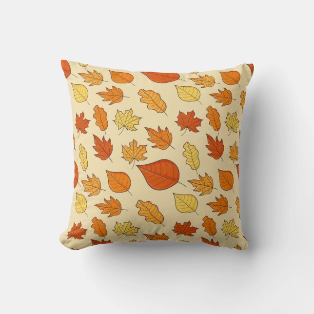 Bladconcept: Herfst Symbool Patroon Kussen (Voorkant)