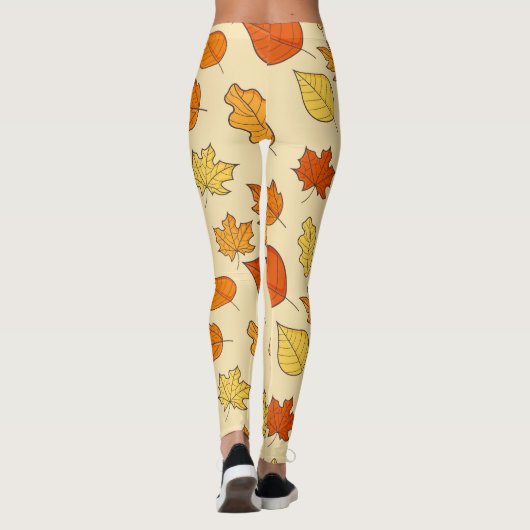 Bladconcept: Herfst Symbool Patroon Leggings (Achterkant)