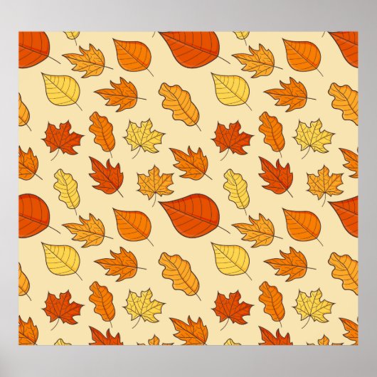 Bladconcept: Herfst Symbool Patroon Poster (Voorkant)