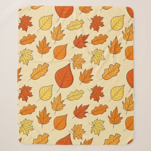 Bladconcept: Herfst Symbool Patroon Sherpa Deken (Voorkant)