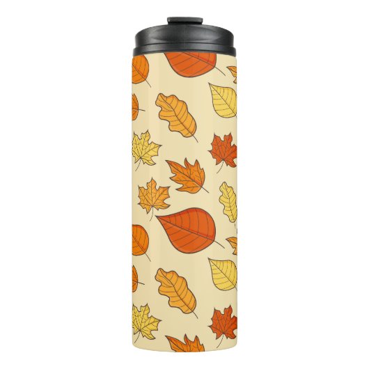 Bladconcept: Herfst Symbool Patroon Thermosbeker (Voorkant)