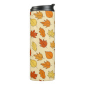 Bladconcept: Herfst Symbool Patroon Thermosbeker (Gedraaid links)
