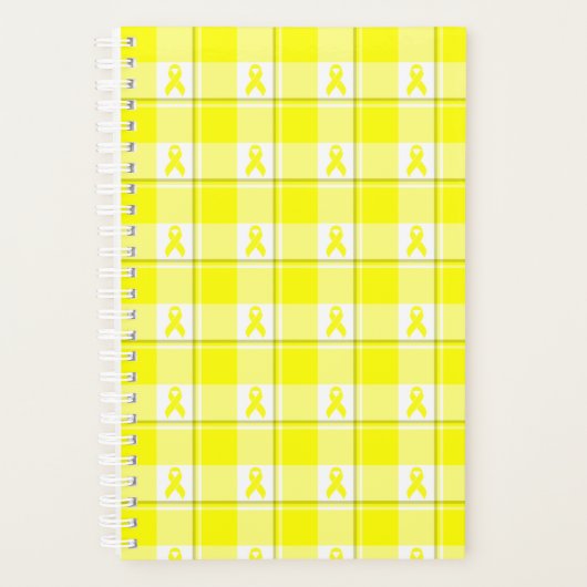 Bladder Cancer Awareness Plaid Planner, Yellow Planner (Voorkant)