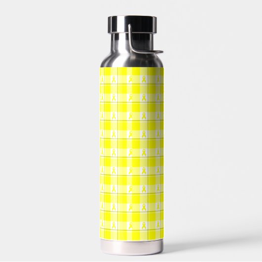 Bladder Cancer Awareness Plaid Water Bottle Waterfles (Links)