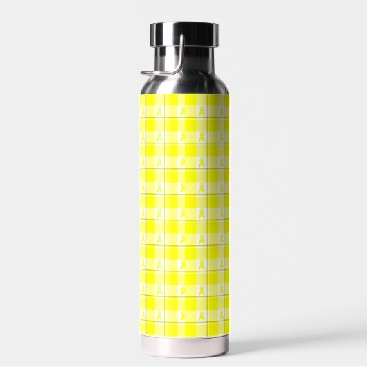 Bladder Cancer Awareness Plaid Water Bottle Waterfles (Rechts)