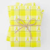 Bladder Cancer Awareness Plaid Wrapping Paper (In situ)