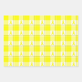 Bladder Cancer Awareness Plaid Wrapping Paper