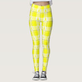 Bladder Cancer Awareness Plaid Yellow Ribbon Leggings (Voorkant)