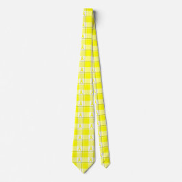 Bladder Cancer Awareness Plaid Yellow Ribbon Stropdas