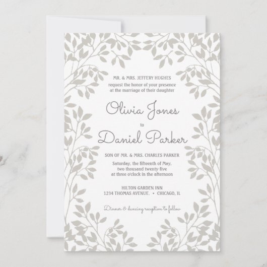  Bladderige Lijst bruiloft Kaart (Voorkant)