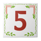  Bladderige Scroll House Nummer Tegels Tegeltje (Voorkant)