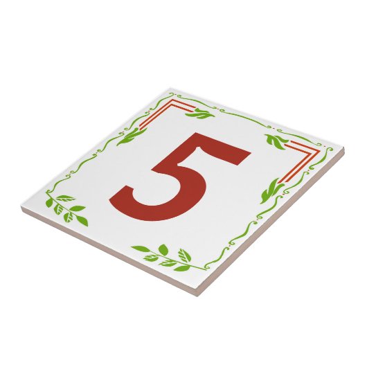  Bladderige Scroll House Nummer Tegels Tegeltje (Zijkant)