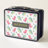 Bladdertjes Kinderen Dinosaurussen Metaal Lunchbox (Achterkant)