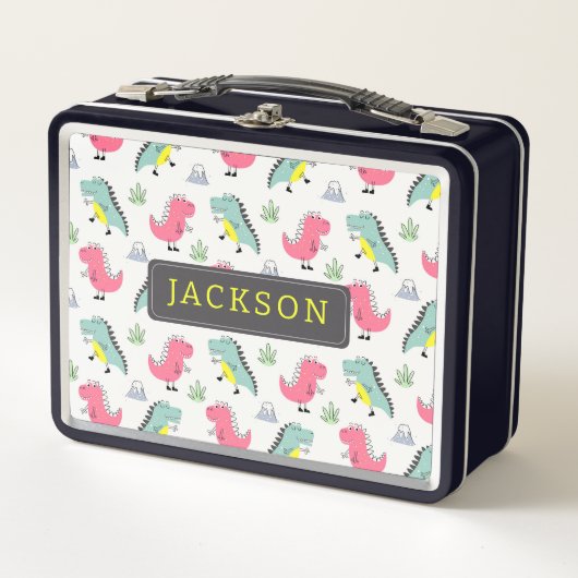 Bladdertjes Kinderen Dinosaurussen Metaal Lunchbox (Voorkant)