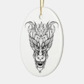 bladdraak keramisch ornament (Links)