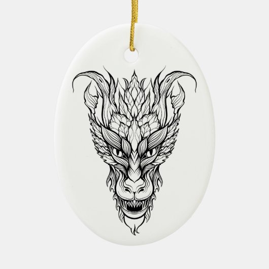 bladdraak keramisch ornament (Voorkant)