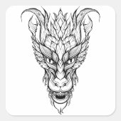 bladdraak vierkante sticker (Voorkant)