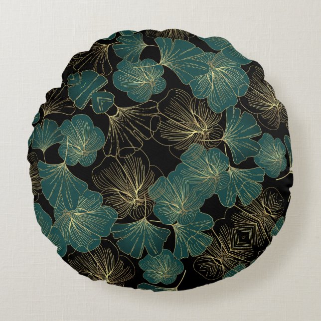 Bladdruk Ronde Kussen – Trendy Home Accent (Voorkant)